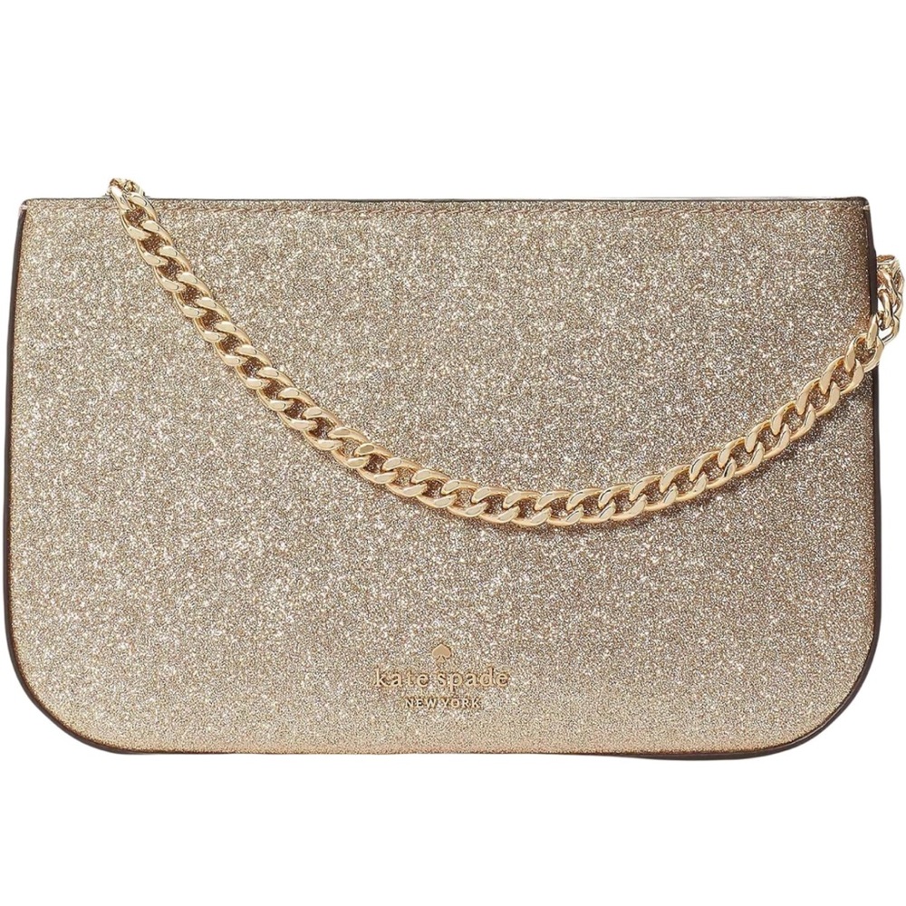 ♠️ Kate Spade Glimmer Glitter Pochette Bag - Gold